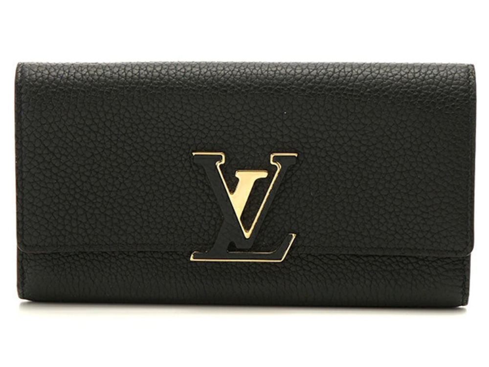 LOUIS VUITTON Portefeuille Capucines Taurillon Noir Black Long Wallet